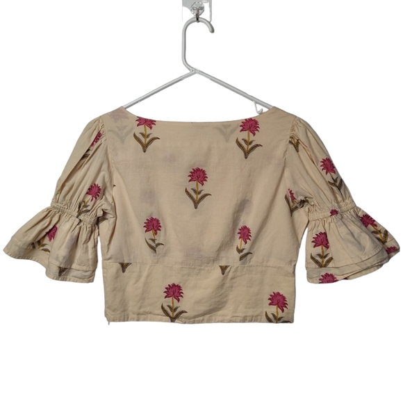 Twill Dor by GULAB CHAND Floral Print Crop Size Small Made In India - Picture 2 of 10